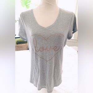 Graphic Tee “Love” inside of a Heart Design sz M 3/$15